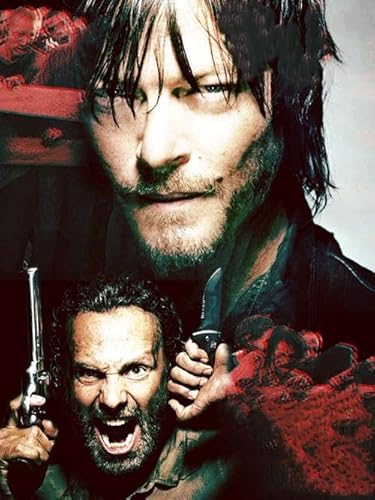 GerRit DIY 5d Diamond Malerei Kits für Erwachsene Kinder,Walking Dead Art, Vollrunde Diamond Stickkits Cross -Stitch Kristall Strassbilder Kunsthandwerk Home Wall Decoration-30x40cm von GerRit