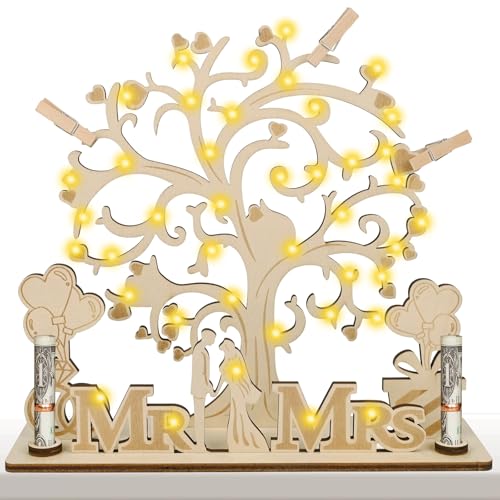 Geldgeschenk Hochzeit, Geldbaum Geldgeschenke für Brautpaa, ersonalisierte Hochzeitsgeschenke mit Lichterketten, für Mr und Mrs Geld Geschenk (B) von Gerbala