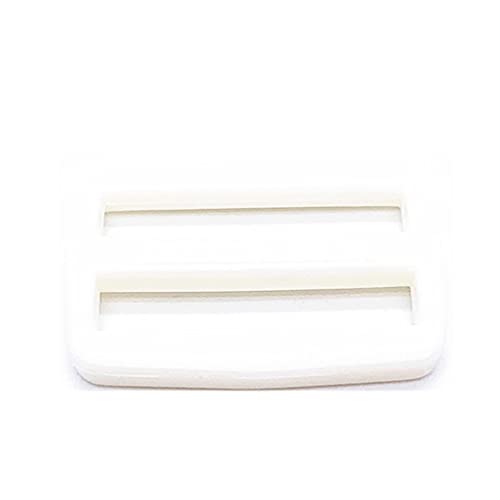 Gereiny 10 Stück Kunststoff Tri-Glide Schiebeschnalle Verstellbarer Gurtschieber für Gürtelrucksack Weiß von Gereiny
