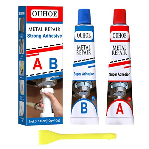 Gereton Metallkleber, Epoxidharz Gel, Reparaturpaste für Metall, Gusseisen, Stahl, Aluminium, Edelstahl, Hitzebeständig, Schnelltrocknend, 1 Stück, Standardfarbe von Gereton