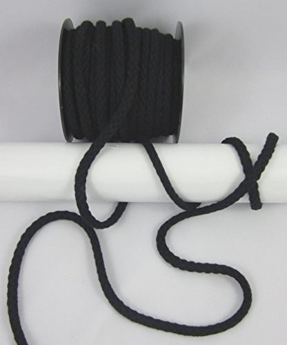 Baumwollkordel 10mm schwarz geflochten Kordel Meterware, 1meter, nähen (schwarz) von Gerhardt