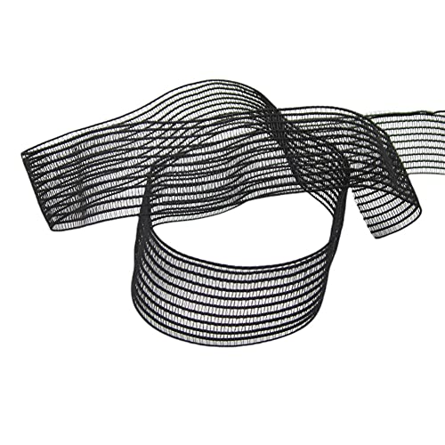 Gittergummiband Smokeband 13mm breit elastisch gummi Meterware, 1meter (schwarz, 35mm breit) von Gerhardt