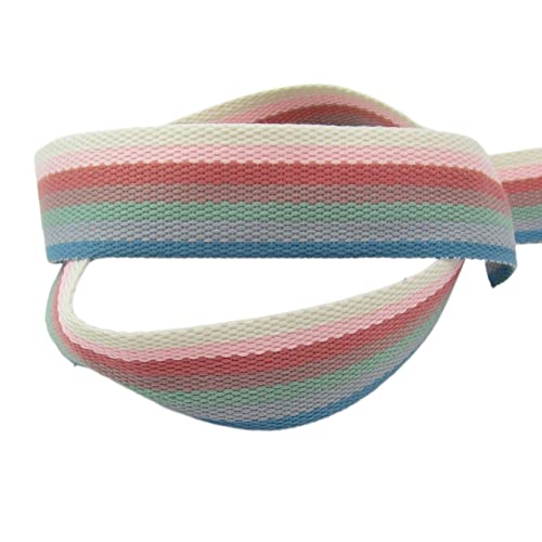 Gurtband, Streifen, Multicolor, 40mm breit, für Taschen, nähen, Meterware, 1 Meter (türkis) von Gerhardt