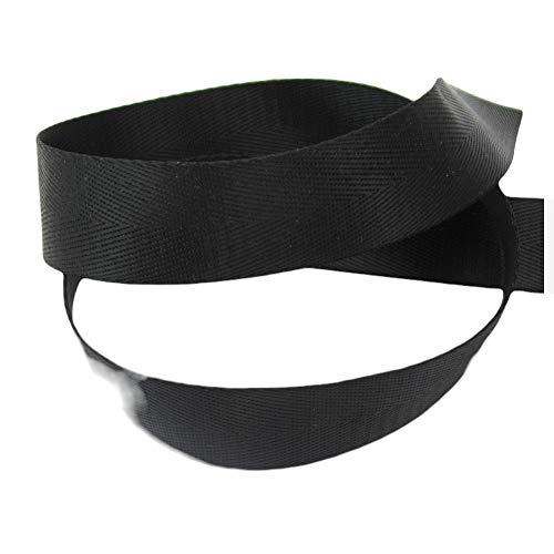 Gurtband, glänzend, Polyester, 30mm breit, für Taschen, nähen, Meterware, 1 Meter (schwarz) von Gerhardt