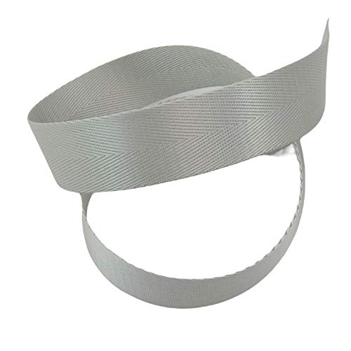 Gurtband, glänzend, Polyester, 30mm breit, für Taschen, nähen, Meterware, 1 Meter (silber) von Gerhardt