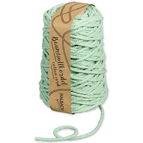 Halbach Seidenbänder recycelte Baumwollkordel | Breite 5mm Länge 80 Meter | Nachhaltiges Baumwollgarn für Makramee oder DIY Handwerk | Farbe: Mint Halbach Seidenbänder recycelte Baumwollkordel | Breite 5mm Länge 80 Meter | Nachhaltiges Baumwollgarn für Makramee oder DIY Handwerk | Farbe: Mint von Gerhardt