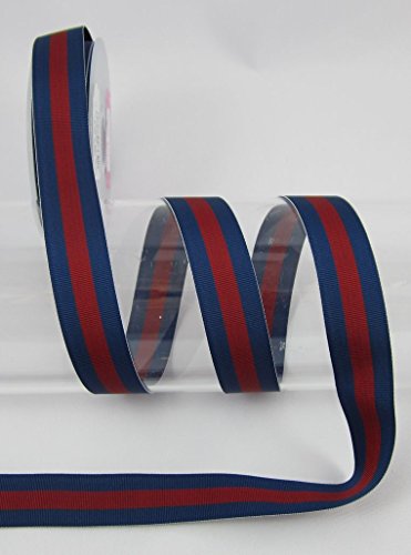 Streifenband, 24mm breit, streifen, farbig, 3939 24, Ripsband, nähen, Meterware, 1 meter (blau-rot) von Gerhardt