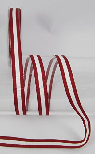 Streifenband, streifen, farbig, ripsband, nähen, Meterware, 1 meter (rot-weiß) von Gerhardt
