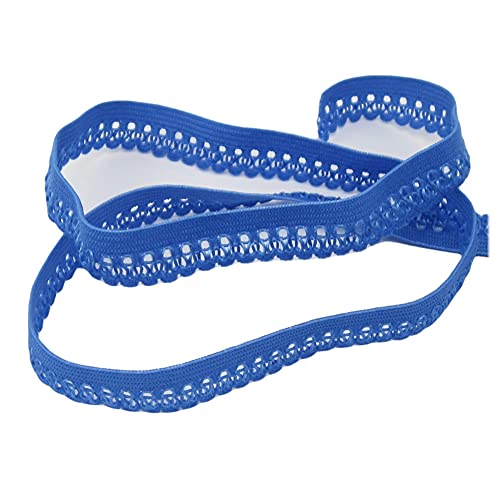 Wäschegummi, elastisch, 13mm breit, Spitze,historisch, nähen, Meterware, 1meter (blau) von Gerhardt