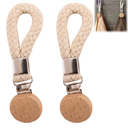 2 Stück hängende Geschirrtücher-Clips, Metall-Küchentuch-Clips mit Aufhängeschlaufe, Geschirrtuchhalter und Handtuch-Clips für Küche, Kleiderbügel mit Clip-Haken zum Aufhängen von Geschirrtüchern von Gerhua