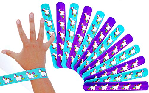 German Trendseller® - 12 x Magische Einhorn Schnapparmbänder ┃ NEU ┃ Regenbogen ┃ Mitgebsel ┃ Kindergeburtstag ┃ 12 Stück von German Trendseller