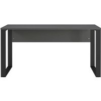 GERMANIA Adrano Schreibtisch grafit rechteckig, O-Fuß-Gestell schwarz 150,0 x 60,0 cm von Germania