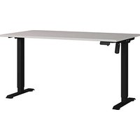 GERMANIA Adrano höhenverstellbarer Schreibtisch kaschmir rechteckig, T-Fuß-Gestell schwarz 140,0 x 80,0 cm von Germania