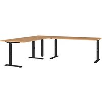 GERMANIA Agenda Home Schreibtisch grandson-eiche L-Form, C-Fuß-Gestell schwarz 220,0 x 240,0 cm von Germania