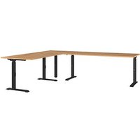 GERMANIA Agenda Home Schreibtisch grandson-eiche L-Form, C-Fuß-Gestell schwarz 220,0 x 260,0 cm von Germania