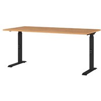 GERMANIA Agenda Home höhenverstellbarer Schreibtisch grandson-eiche rechteckig, C-Fuß-Gestell schwarz 160,0 x 80,0 cm von Germania