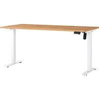 GERMANIA Boras höhenverstellbarer Schreibtisch grandson-eiche rechteckig, T-Fuß-Gestell weiß 160,0 x 80,0 cm GERMANIA Boras höhenverstellbarer Schreibtisch grandson-eiche rechteckig, T-Fuß-Gestell weiß 160,0 x 80,0 cm von Germania