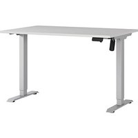 GERMANIA Boras höhenverstellbarer Schreibtisch lichtgrau rechteckig, T-Fuß-Gestell silber 120,0 x 80,0 cm GERMANIA Boras höhenverstellbarer Schreibtisch lichtgrau rechteckig, T-Fuß-Gestell silber 120,0 x 80,0 cm von Germania