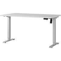 GERMANIA Boras höhenverstellbarer Schreibtisch lichtgrau rechteckig, T-Fuß-Gestell silber 140,0 x 80,0 cm GERMANIA Boras höhenverstellbarer Schreibtisch lichtgrau rechteckig, T-Fuß-Gestell silber 140,0 x 80,0 cm von Germania