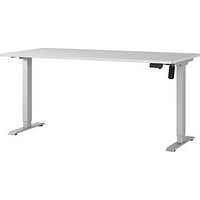 GERMANIA Boras höhenverstellbarer Schreibtisch lichtgrau rechteckig, T-Fuß-Gestell silber 160,0 x 80,0 cm GERMANIA Boras höhenverstellbarer Schreibtisch lichtgrau rechteckig, T-Fuß-Gestell silber 160,0 x 80,0 cm von Germania