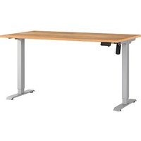 GERMANIA Boras höhenverstellbarer Schreibtisch navarra-eiche rechteckig, T-Fuß-Gestell silber 140,0 x 80,0 cm GERMANIA Boras höhenverstellbarer Schreibtisch navarra-eiche rechteckig, T-Fuß-Gestell silber 140,0 x 80,0 cm von Germania