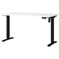 GERMANIA Boras höhenverstellbarer Schreibtisch weiß rechteckig, C-Fuß-Gestell schwarz 140,0 x 80,0 cm GERMANIA Boras höhenverstellbarer Schreibtisch weiß rechteckig, C-Fuß-Gestell schwarz 140,0 x 80,0 cm von Germania