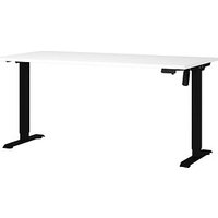 GERMANIA Boras höhenverstellbarer Schreibtisch weiß rechteckig, C-Fuß-Gestell schwarz 160,0 x 80,0 cm GERMANIA Boras höhenverstellbarer Schreibtisch weiß rechteckig, C-Fuß-Gestell schwarz 160,0 x 80,0 cm von Germania