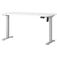 GERMANIA Boras höhenverstellbarer Schreibtisch weiß rechteckig, T-Fuß-Gestell silber 140,0 x 80,0 cm GERMANIA Boras höhenverstellbarer Schreibtisch weiß rechteckig, T-Fuß-Gestell silber 140,0 x 80,0 cm von Germania