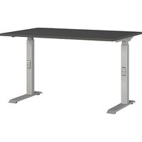 GERMANIA DOWNEY höhenverstellbarer Schreibtisch grafit rechteckig, C-Fuß-Gestell silber 120,0 x 80,0 cm GERMANIA DOWNEY höhenverstellbarer Schreibtisch grafit rechteckig, C-Fuß-Gestell silber 120,0 x 80,0 cm von Germania