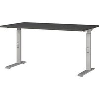 GERMANIA DOWNEY höhenverstellbarer Schreibtisch grafit rechteckig, C-Fuß-Gestell silber 140,0 x 80,0 cm GERMANIA DOWNEY höhenverstellbarer Schreibtisch grafit rechteckig, C-Fuß-Gestell silber 140,0 x 80,0 cm von Germania