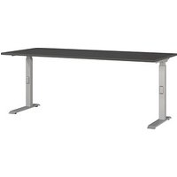 GERMANIA DOWNEY höhenverstellbarer Schreibtisch grafit rechteckig, C-Fuß-Gestell silber 180,0 x 80,0 cm GERMANIA DOWNEY höhenverstellbarer Schreibtisch grafit rechteckig, C-Fuß-Gestell silber 180,0 x 80,0 cm von Germania