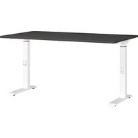 GERMANIA DOWNEY höhenverstellbarer Schreibtisch grafit rechteckig, C-Fuß-Gestell weiß 140,0 x 80,0 cm GERMANIA DOWNEY höhenverstellbarer Schreibtisch grafit rechteckig, C-Fuß-Gestell weiß 140,0 x 80,0 cm von Germania
