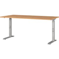 GERMANIA DOWNEY höhenverstellbarer Schreibtisch grandson-eiche rechteckig, C-Fuß-Gestell silber 160,0 x 80,0 cm GERMANIA DOWNEY höhenverstellbarer Schreibtisch grandson-eiche rechteckig, C-Fuß-Gestell silber 160,0 x 80,0 cm von Germania