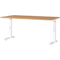 GERMANIA DOWNEY höhenverstellbarer Schreibtisch grandson-eiche rechteckig, C-Fuß-Gestell weiß 160,0 x 80,0 cm GERMANIA DOWNEY höhenverstellbarer Schreibtisch grandson-eiche rechteckig, C-Fuß-Gestell weiß 160,0 x 80,0 cm von Germania