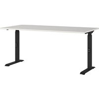 GERMANIA DOWNEY höhenverstellbarer Schreibtisch lichtgrau rechteckig, C-Fuß-Gestell schwarz 160,0 x 80,0 cm GERMANIA DOWNEY höhenverstellbarer Schreibtisch lichtgrau rechteckig, C-Fuß-Gestell schwarz 160,0 x 80,0 cm von Germania