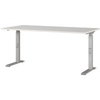 GERMANIA DOWNEY höhenverstellbarer Schreibtisch lichtgrau rechteckig, C-Fuß-Gestell silber 160,0 x 80,0 cm GERMANIA DOWNEY höhenverstellbarer Schreibtisch lichtgrau rechteckig, C-Fuß-Gestell silber 160,0 x 80,0 cm von Germania