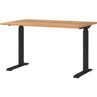 GERMANIA DOWNEY höhenverstellbarer Schreibtisch navarra-eiche rechteckig, C-Fuß-Gestell schwarz 120,0 x 80,0 cm GERMANIA DOWNEY höhenverstellbarer Schreibtisch navarra-eiche rechteckig, C-Fuß-Gestell schwarz 120,0 x 80,0 cm von Germania