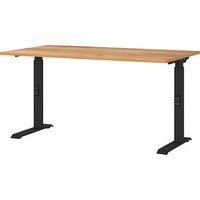 GERMANIA DOWNEY höhenverstellbarer Schreibtisch navarra-eiche rechteckig, C-Fuß-Gestell schwarz 140,0 x 80,0 cm GERMANIA DOWNEY höhenverstellbarer Schreibtisch navarra-eiche rechteckig, C-Fuß-Gestell schwarz 140,0 x 80,0 cm von Germania