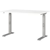 GERMANIA DOWNEY höhenverstellbarer Schreibtisch weiß rechteckig, C-Fuß-Gestell silber 120,0 x 80,0 cm GERMANIA DOWNEY höhenverstellbarer Schreibtisch weiß rechteckig, C-Fuß-Gestell silber 120,0 x 80,0 cm von Germania