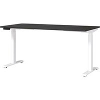 GERMANIA JET höhenverstellbarer Schreibtisch grafit rechteckig, T-Fuß-Gestell weiß 160,0 x 80,0 cm GERMANIA JET höhenverstellbarer Schreibtisch grafit rechteckig, T-Fuß-Gestell weiß 160,0 x 80,0 cm von Germania