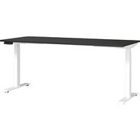GERMANIA JET höhenverstellbarer Schreibtisch grafit rechteckig, T-Fuß-Gestell weiß 180,0 x 80,0 cm GERMANIA JET höhenverstellbarer Schreibtisch grafit rechteckig, T-Fuß-Gestell weiß 180,0 x 80,0 cm von Germania