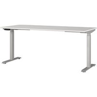 GERMANIA JET höhenverstellbarer Schreibtisch lichtgrau rechteckig, T-Fuß-Gestell silber 180,0 x 80,0 cm GERMANIA JET höhenverstellbarer Schreibtisch lichtgrau rechteckig, T-Fuß-Gestell silber 180,0 x 80,0 cm von Germania