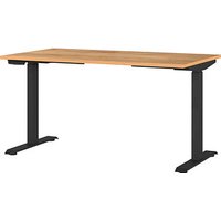 GERMANIA JET höhenverstellbarer Schreibtisch navarra-eiche rechteckig, T-Fuß-Gestell schwarz 140,0 x 80,0 cm GERMANIA JET höhenverstellbarer Schreibtisch navarra-eiche rechteckig, T-Fuß-Gestell schwarz 140,0 x 80,0 cm von Germania