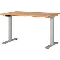 GERMANIA JET höhenverstellbarer Schreibtisch navarra-eiche rechteckig, T-Fuß-Gestell silber 120,0 x 80,0 cm GERMANIA JET höhenverstellbarer Schreibtisch navarra-eiche rechteckig, T-Fuß-Gestell silber 120,0 x 80,0 cm von Germania