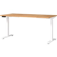 GERMANIA JET höhenverstellbarer Schreibtisch navarra-eiche rechteckig, T-Fuß-Gestell weiß 160,0 x 80,0 cm GERMANIA JET höhenverstellbarer Schreibtisch navarra-eiche rechteckig, T-Fuß-Gestell weiß 160,0 x 80,0 cm von Germania
