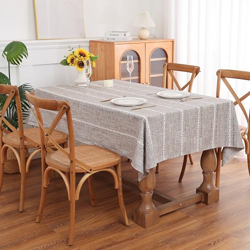 Gernaice Rechteckige Tischdecke im Boho-Stil, Leinenstoff, mit Ausschnitten, Stickerei, staubdicht, Dekoration für Esszimmer, Küche, Zuhause, Party, rechteckiger Tisch, Dunkelbraun, 137,2 x 91,4 cm Gernaice Rechteckige Tischdecke im Boho-Stil, Leinenstoff, mit Ausschnitten, Stickerei, staubdicht, Dekoration für Esszimmer, Küche, Zuhause, Party, rechteckiger Tisch, Dunkelbraun, 137,2 x 91,4 cm von Gernaice