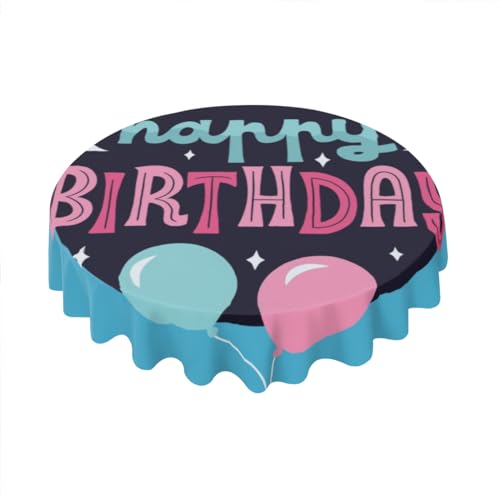Geroclonup Geburtstagstischdecke, rund, 152,4 cm, Polyester, Frühling, Herbst, bunte Tischdecken für Partys, niedliche Cartoon-kleine Tischdecken, dekorativ für Urlaub, Zuhause, Party, Picknick Geroclonup Geburtstagstischdecke, rund, 152,4 cm, Polyester, Frühling, Herbst, bunte Tischdecken für Partys, niedliche Cartoon-kleine Tischdecken, dekorativ für Urlaub, Zuhause, Party, Picknick von Geroclonup