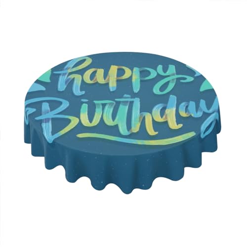 Geroclonup Geburtstagstischdecke, rund, 152,4 cm, Polyester, Frühling, Herbst, bunte Tischdecken für Partys, niedliche Cartoon-kleine Tischdecken, dekorativ für Urlaub, Zuhause, Party, Picknick Geroclonup Geburtstagstischdecke, rund, 152,4 cm, Polyester, Frühling, Herbst, bunte Tischdecken für Partys, niedliche Cartoon-kleine Tischdecken, dekorativ für Urlaub, Zuhause, Party, Picknick von Geroclonup