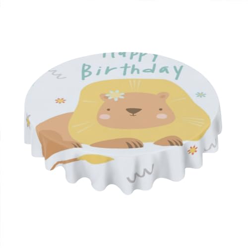 Geroclonup Geburtstagstischdecke, rund, 152,4 cm, Polyester, Frühling, Herbst, bunte Tischdecken für Partys, niedliche Cartoon-kleine Tischdecken, dekorativ für Urlaub, Zuhause, Party, Picknick Geroclonup Geburtstagstischdecke, rund, 152,4 cm, Polyester, Frühling, Herbst, bunte Tischdecken für Partys, niedliche Cartoon-kleine Tischdecken, dekorativ für Urlaub, Zuhause, Party, Picknick von Geroclonup