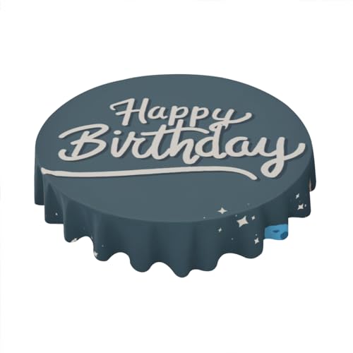 Geroclonup Geburtstagstischdecke, rund, 152,4 cm, Polyester, Frühling, Herbst, bunte Tischdecken für Partys, niedliche Cartoon-kleine Tischdecken, dekorativ für Urlaub, Zuhause, Party, Picknick Geroclonup Geburtstagstischdecke, rund, 152,4 cm, Polyester, Frühling, Herbst, bunte Tischdecken für Partys, niedliche Cartoon-kleine Tischdecken, dekorativ für Urlaub, Zuhause, Party, Picknick von Geroclonup